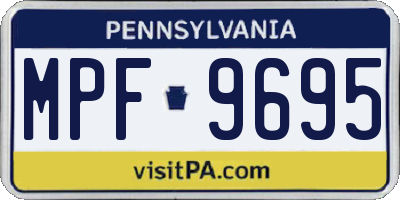 PA license plate MPF9695