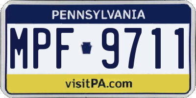PA license plate MPF9711