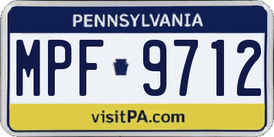 PA license plate MPF9712
