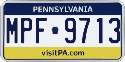 PA license plate MPF9713