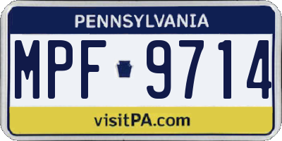 PA license plate MPF9714