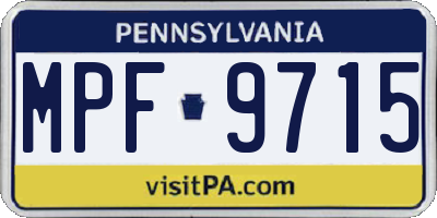 PA license plate MPF9715