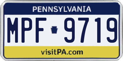 PA license plate MPF9719