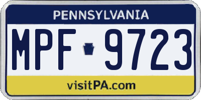 PA license plate MPF9723