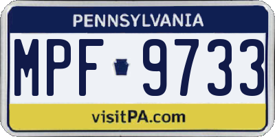 PA license plate MPF9733