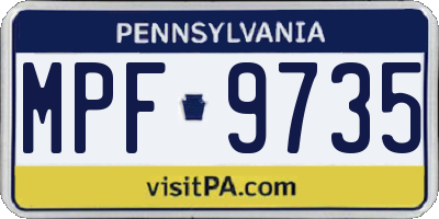 PA license plate MPF9735