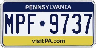 PA license plate MPF9737