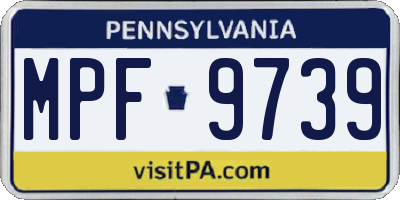 PA license plate MPF9739
