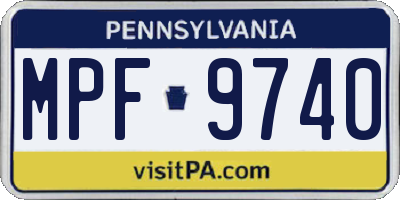 PA license plate MPF9740