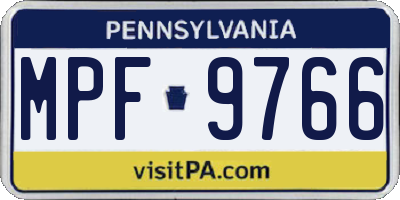 PA license plate MPF9766