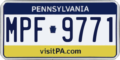 PA license plate MPF9771