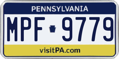PA license plate MPF9779