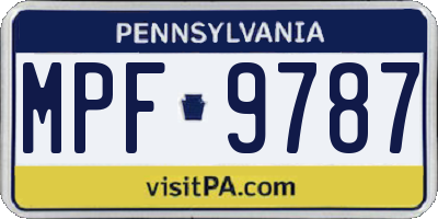 PA license plate MPF9787