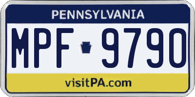 PA license plate MPF9790