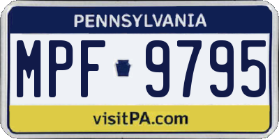 PA license plate MPF9795