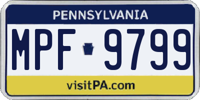 PA license plate MPF9799