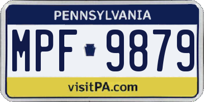 PA license plate MPF9879