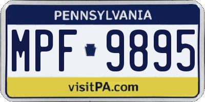 PA license plate MPF9895
