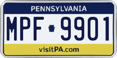 PA license plate MPF9901