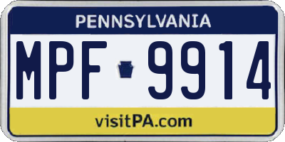 PA license plate MPF9914
