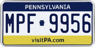 PA license plate MPF9956