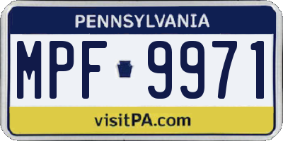 PA license plate MPF9971