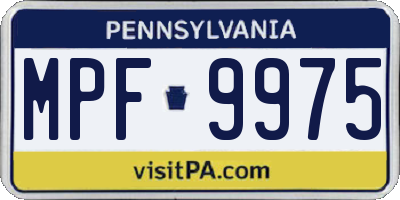 PA license plate MPF9975