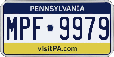 PA license plate MPF9979