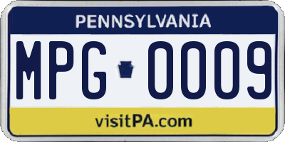 PA license plate MPG0009