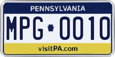 PA license plate MPG0010