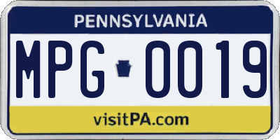 PA license plate MPG0019
