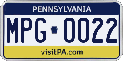 PA license plate MPG0022