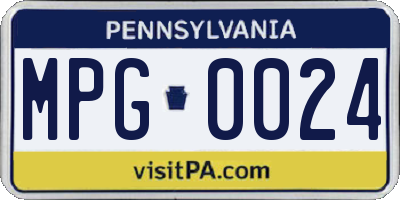 PA license plate MPG0024