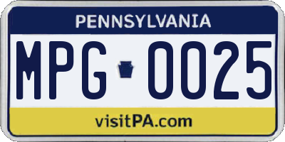 PA license plate MPG0025