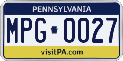 PA license plate MPG0027