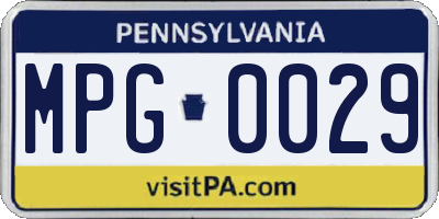 PA license plate MPG0029