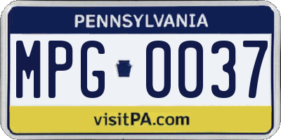 PA license plate MPG0037