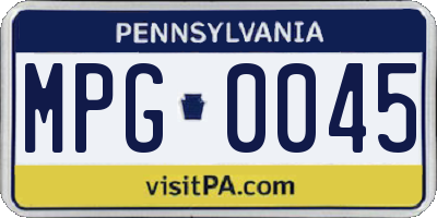 PA license plate MPG0045