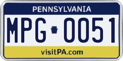 PA license plate MPG0051