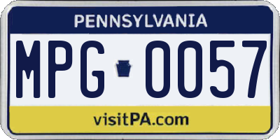 PA license plate MPG0057