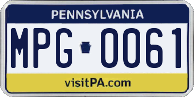 PA license plate MPG0061