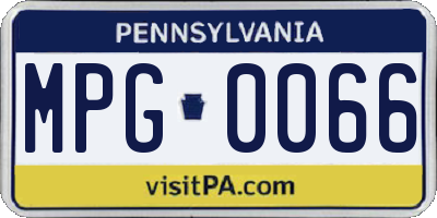 PA license plate MPG0066