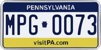 PA license plate MPG0073