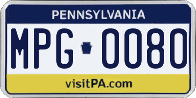 PA license plate MPG0080