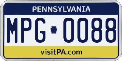 PA license plate MPG0088