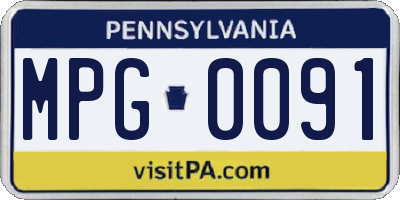 PA license plate MPG0091