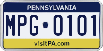 PA license plate MPG0101