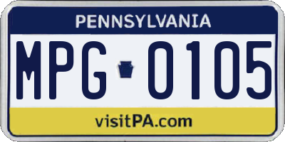 PA license plate MPG0105