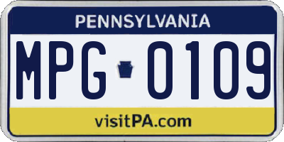 PA license plate MPG0109
