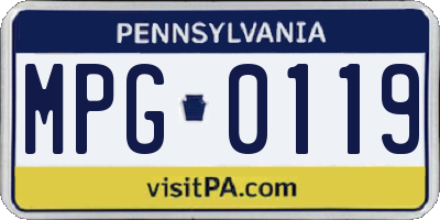 PA license plate MPG0119